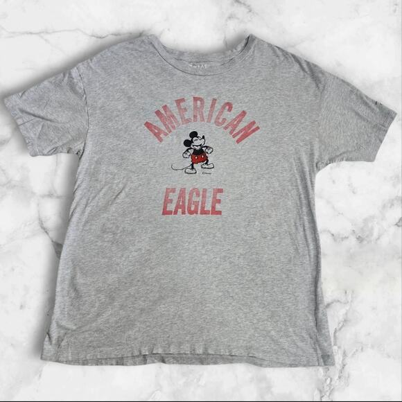 American Eagle Outfitters X Disney Mickey Mouse Gray Graphic T-Shirt Medium - Picture 1 of 13